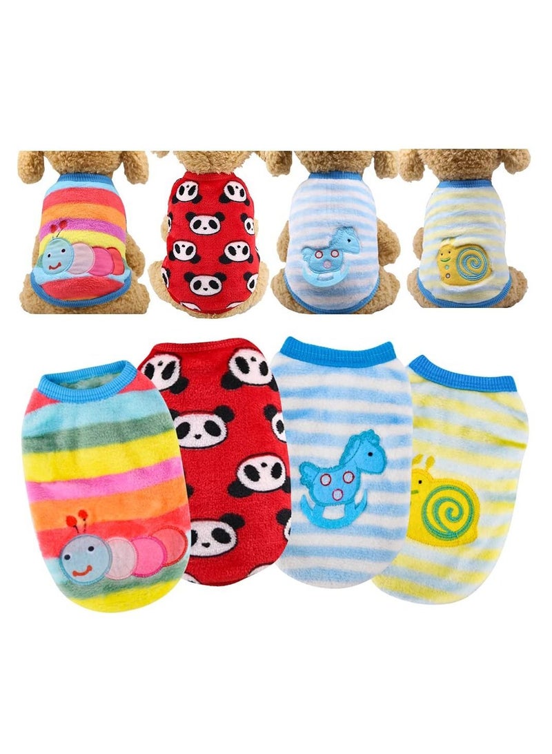 Pet Clothes Puppy Sweater Facecloth Clothing Dog and Cat Undershirt Suitable for Small Pets Warm (4 Models S Size) - Image 1