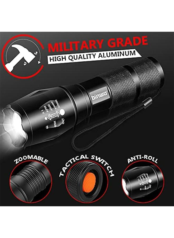 Powerful 3000 Lumens 2-Pack Tactical Waterproof Zoomable LED Flashlight with 5 Modes Metal Pocket Flashlights - Image 5