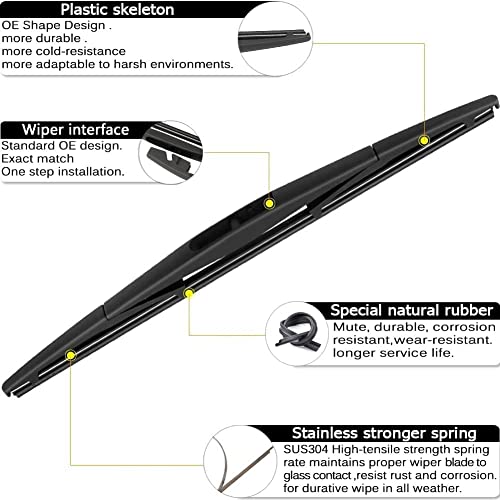 AUTOBOO 24"+18" Windshield Wipers with 12" Rear Wiper Blade Replacement for Nissan Pathfinder 2005-2012, Nissan Xterra 2005-2015 -Original Factory Quality (Pack of 3) - Image 2