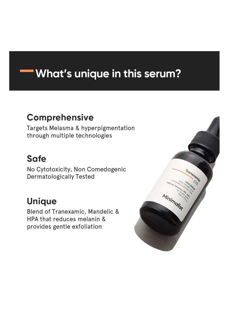 منيماليست 3٪ مصل حمض الترانيكساميك للوجه 30 مل - Image 2