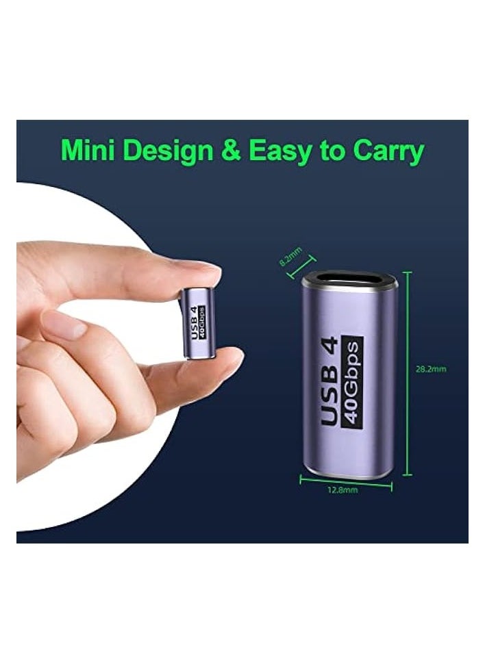erorex - USB C Female to Female Adapter (4 Pack) USB C Coupler with 40 Gbps PD 100W 8K 60hz Video Compatible for Thunderbolt 4/3, MacBook Pro/Air, USB-C HUB, Magsafe and More Type C Devices - Image 1