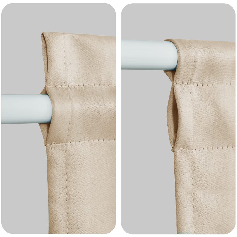 XWZO Room Darkening Curtains for French Doors  Privacy and Thermal Curtains for Glass Door  Rod Pocket Curtains with Tiebacks  25 x 72 inches Long  Biscotti Beige  1 Panel - Image 4