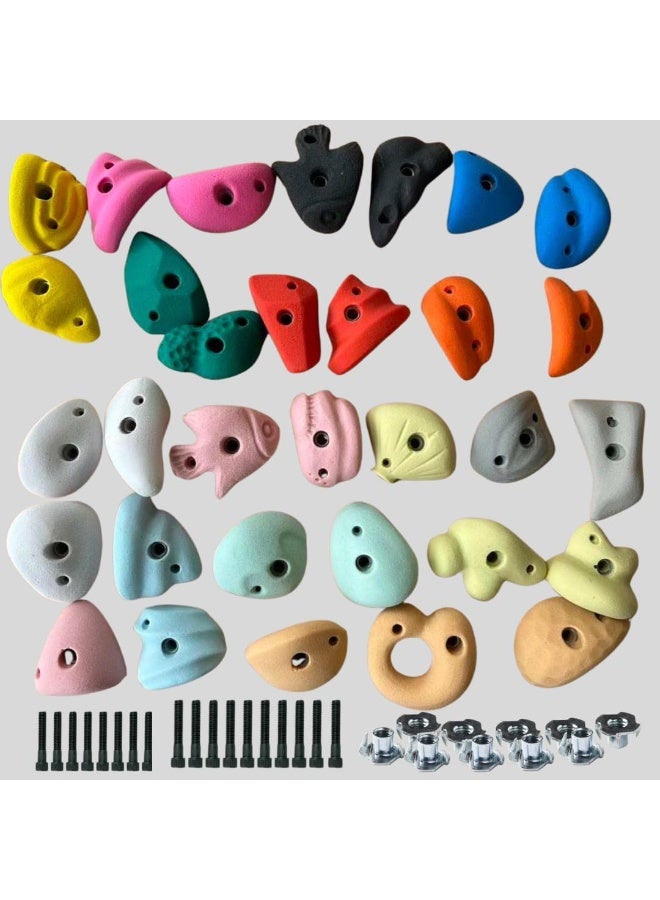 مجموعة مقابض تسلق الصخور الممتازة من وايت تيك (15 قطعة) بألوان متعددة، مناسبة لملاعب الأطفال الداخلية والخارجية، مقابض حائط تسلق للكبار مع مجموعة أدوات التثبيت لسهولة التركيب بنفسك. - Image 4