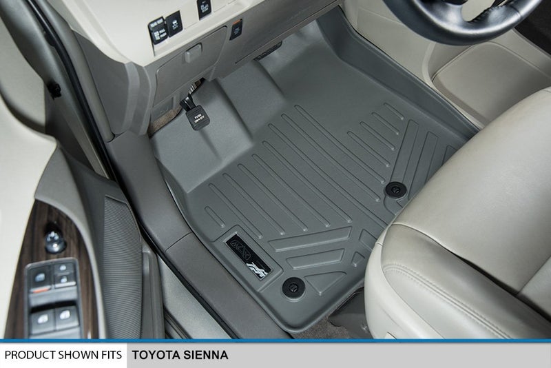 MAX LINER MAXLINER Floor Mats 3 Row Liner Set Grey for 2013-2018 Toyota Sienna 8 Passenger Model Only - Image 2
