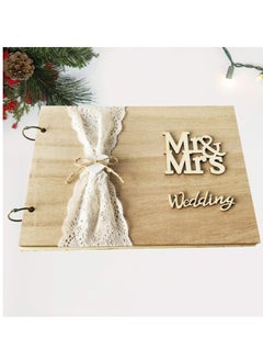 SYOSI Wedding Guest Book 30 Pages Retro Wooden Diy Sign - Blank NO Lines-In Message Guestbook Gift For Engagement Birthday Ceremony  - Image 2