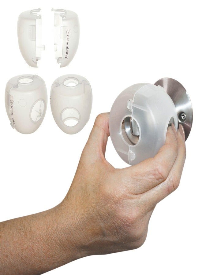 Dreambaby EZY-Fit Door Knob Child Proof Safety Covers - Fits Most Standard Doorknobs - Suitable for Push & Twist Locks - White - 3 Pack - Model L908 - Image 1