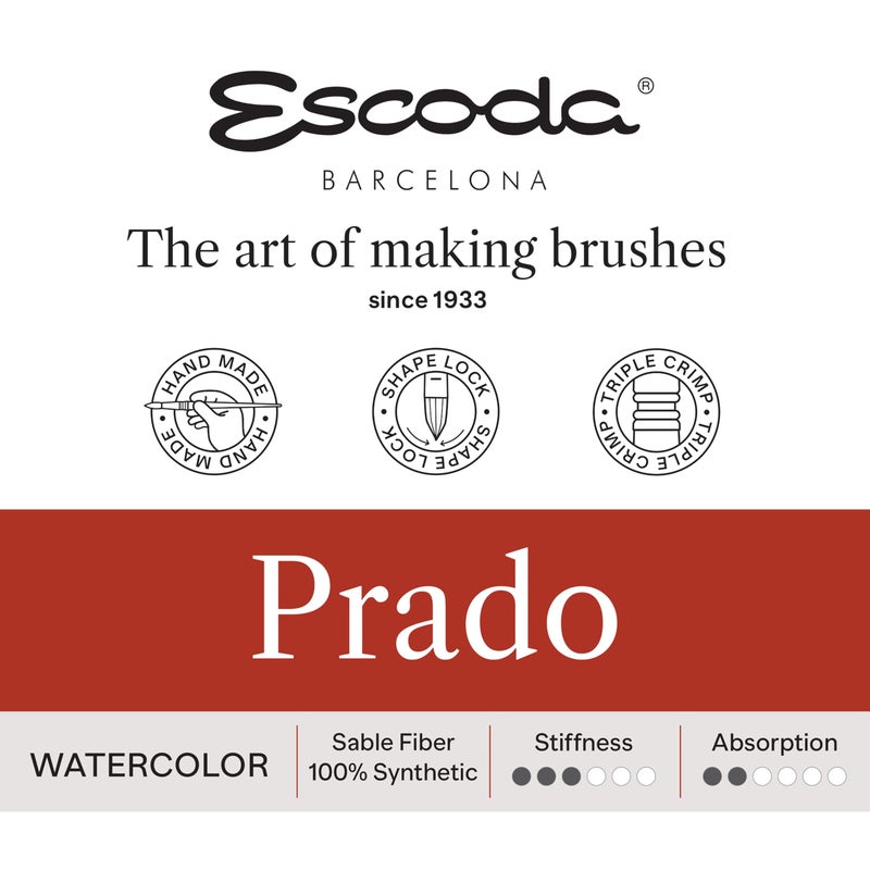 Escoda Signature Series Artist Watercolor and Acrylic Brush Set, Alvaro Castagnet Set #1, Prado Synthetic Sable, Size (Round) 8, 10 & 12 - Image 5