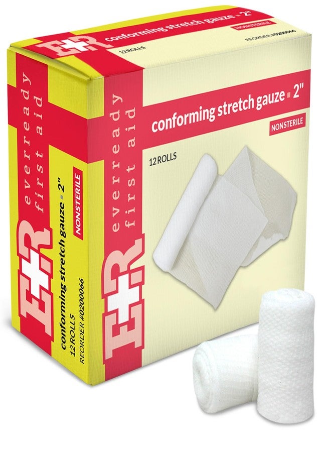 Ever Ready First Aid Conforming Gauze Roll Bandage Non Sterile Box of 12-2 inch - Image 1