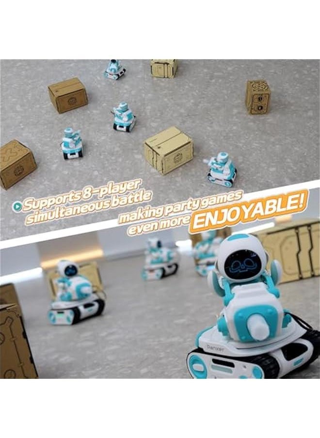 Arabest - RC Battle Tank Compatible with Eilik Robots in Blue, Pink, DQ, and Silver Colors. LED Lights, 2.4Ghz Remote Control, Single & Multi-Player Party Play Mode. (Eilik not included) - Image 1