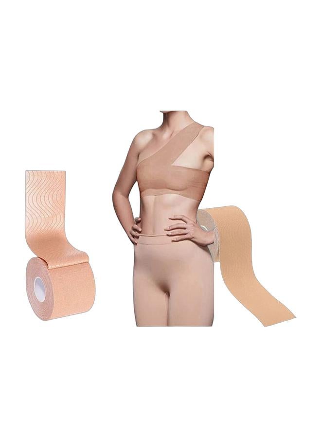 Body Lifting Tape Bar Cover 5cm*5m and 10-Piece Disposable Round Cover Push up Adhesive Bra & Body Lift Tape for Backless Dress Swimsuit Waterproof Body Lifting Tape Bundle - Image 1