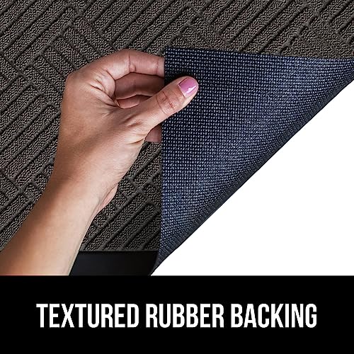 GORILLA GRIP 100% Waterproof All-Season WeatherMax Doormat US Designed Natural Rubber, Stain Fade Resistant, Low Profile Indoor Outdoor Door Mats, Easy Clean, 17x29 Gray Diamond - Image 5