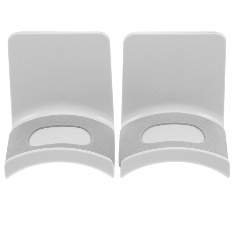 White Plastic No Drill Wall Hooks 2 Pack For Coats Kitchen Utensils Space Saving Hanging Rack - Image 2