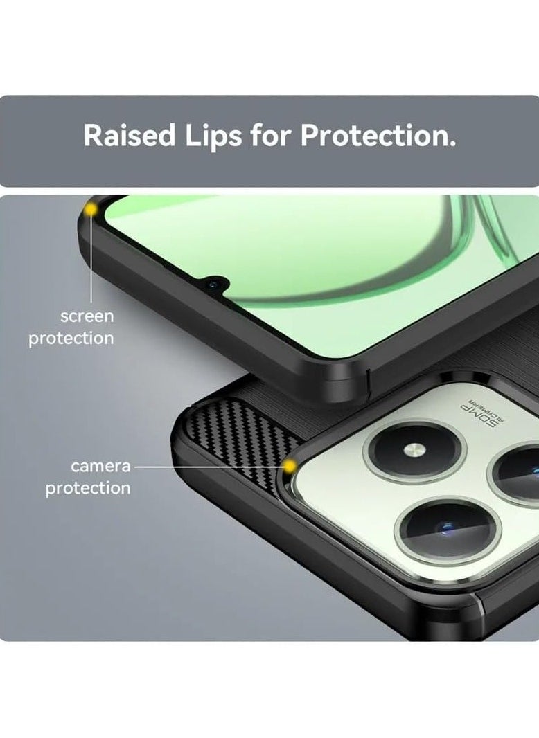 General Case Compatible with Realme C63, Soft TPU Carbon Fiber Texture Anti-Scratch Shockproof Phone Case Ultra Slim Anti-Drop Rugged Bumper Cover for Realme C63  - Image 3