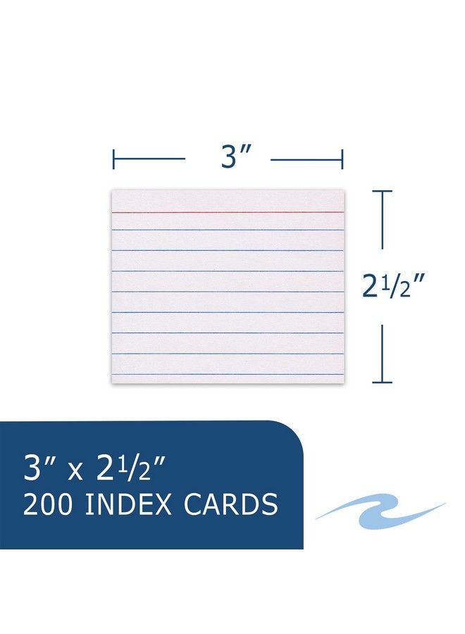 Roaring Spring Mini Index Cards 3"X2.5" 200 Count 100 White Ruled Paper In Convent Tray Holder Blank On Back  - Image 3