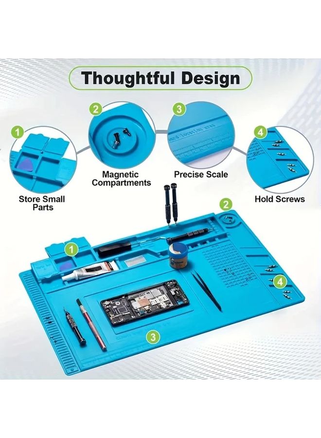 S160 حصيرة لحام سيليكون مقاومة للحرارة العالية ملونة مغناطيسية مانعة للانزلاق مضادة للكهرباء الساكنة لسطح العمل - Image 3