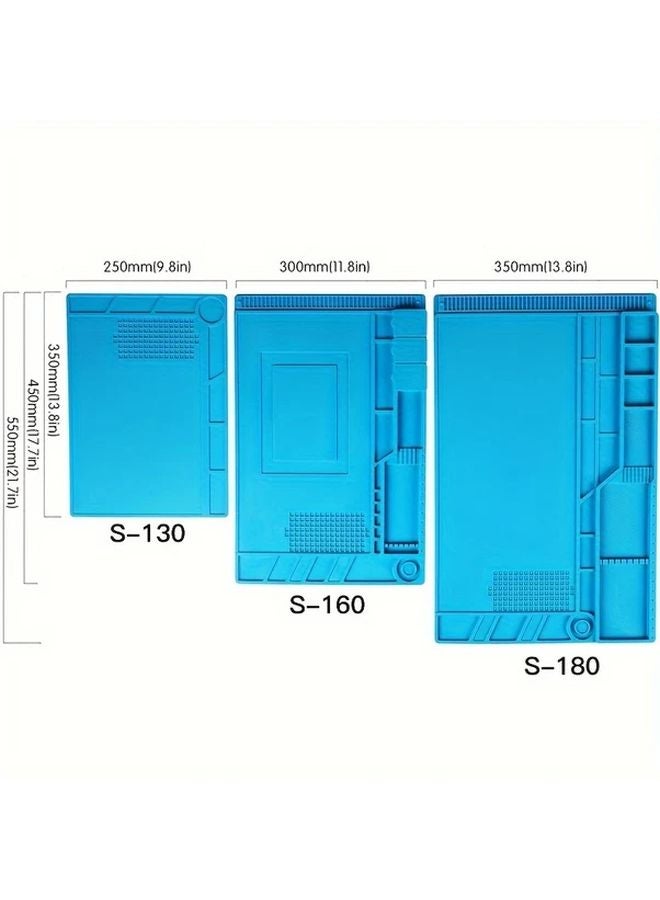 S160 حصيرة لحام سيليكون مقاومة للحرارة العالية ملونة مغناطيسية مانعة للانزلاق مضادة للكهرباء الساكنة لسطح العمل - Image 4