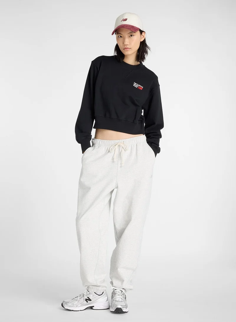 New Balance black (001) Athletics Premium Logo Relaxed Sweatpants for Women | Best Price UAE