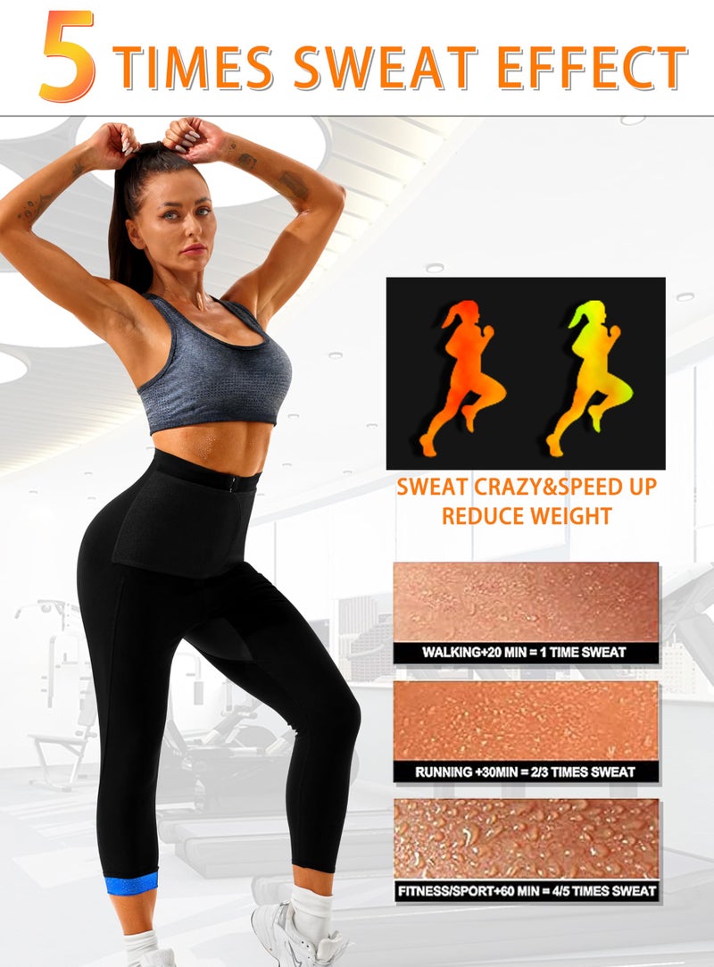 DYUAI Sauna Sweat Pants for Women High Workout Waist Compression Slimming Leggings(BH70063-01-L) - Image 3