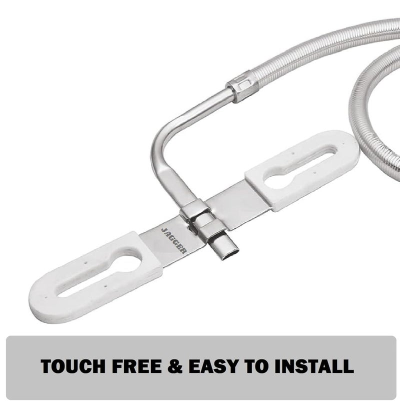 JAGGER JAG207 رذاذ jet من الفولاذ المقاوم للصدأ 304 | رذاذ jet بدون استخدام اليدين لمقعد المرحاض | فضي (متعدد، 1.5 متر) - Image 3