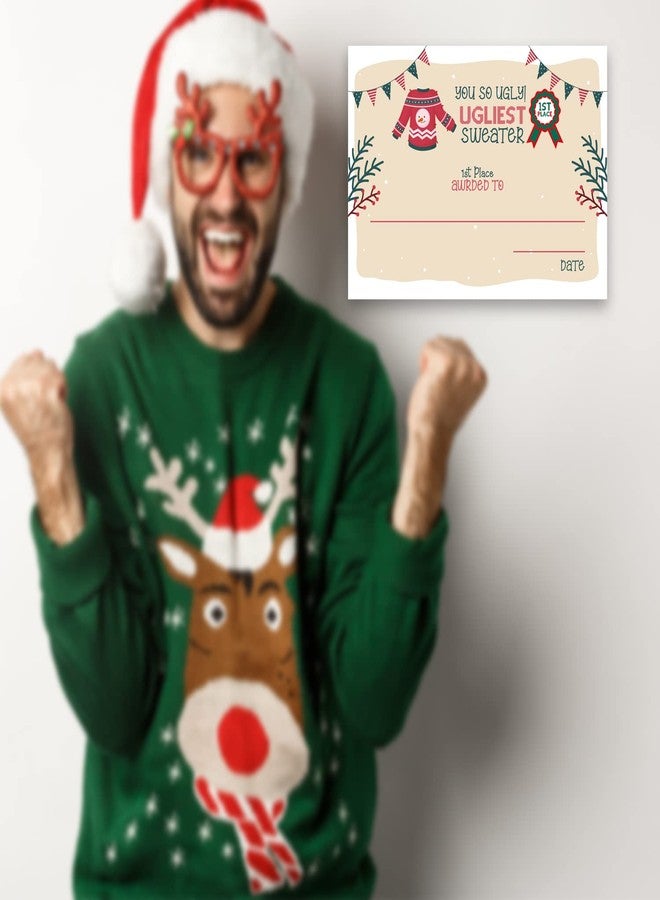 Muruseni Ugly Christmas sweater voting suit, Ugly Sweater Party Christmas Party, Tacky Christmas Party-1 Sign,1Awards and 50 Guessing Cards（51C） - Image 3