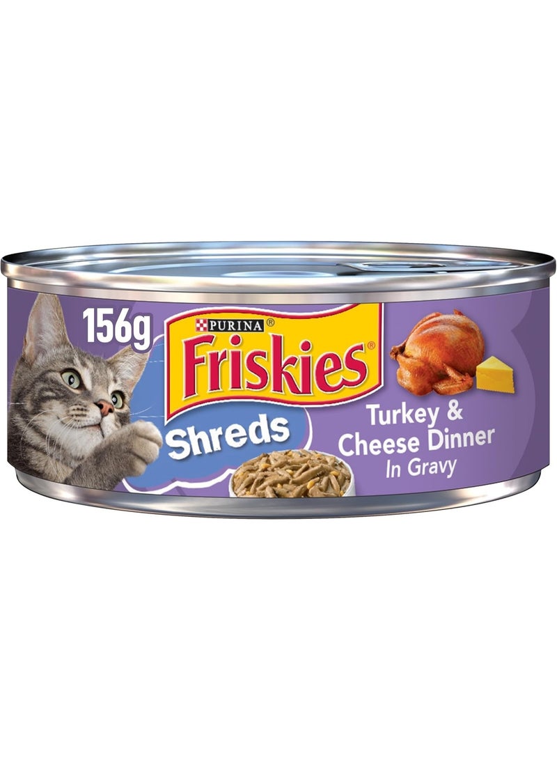 Friskies Savory Shreds Turkey & Cheese Dinner 156g pack of 2