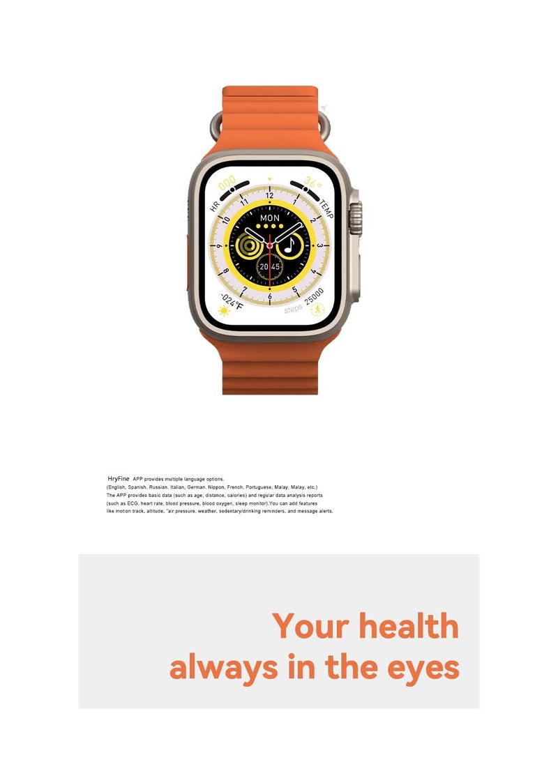FEND - Fend F8 Smart Watch Ultra Full Screen HD Display with Two Strap and Bluetooth NFC GPS for Men's and Women's - Image 1