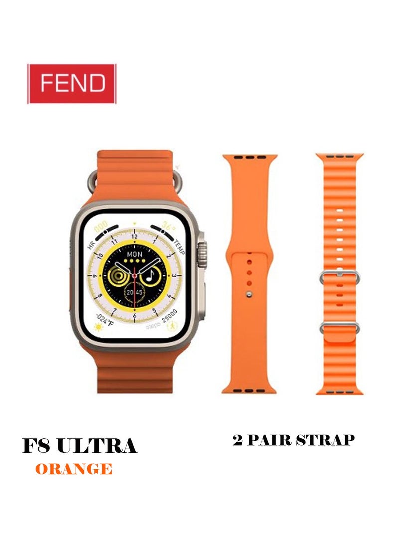 FEND - Fend F8 Smart Watch Ultra Full Screen HD Display with Two Strap and Bluetooth NFC GPS for Men's and Women's - Image 1