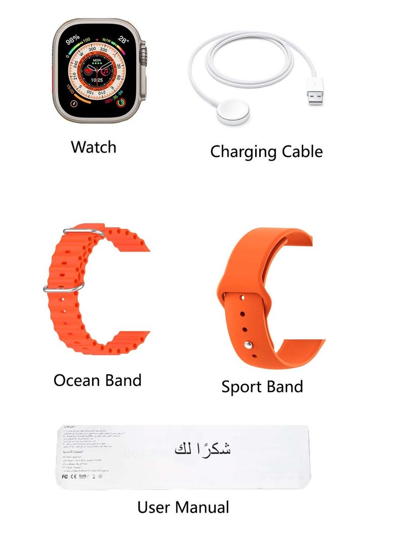 FEND - Fend F8 Smart Watch Ultra Full Screen HD Display with Two Strap and Bluetooth NFC GPS for Men's and Women's - Image 1