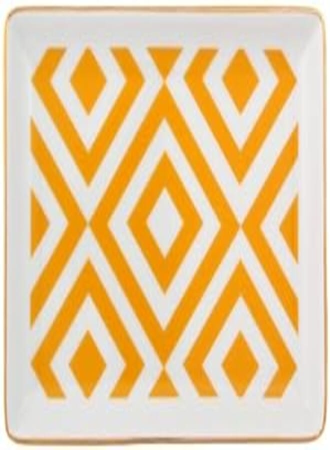 Porland Porland Porcelain Morocco Rectangular Plate 18 * 13Cm Unique Elegant Design - Yellow