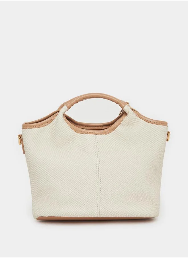 Styli Styli Contrast Trim Handbag with Removable Strap