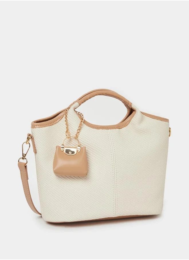 Styli Styli Contrast Trim Handbag with Removable Strap
