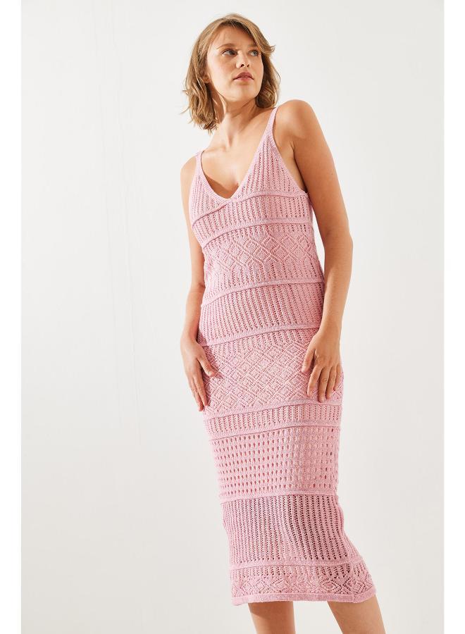 Ginger V Neck Crochet Beach Dress - Image 4