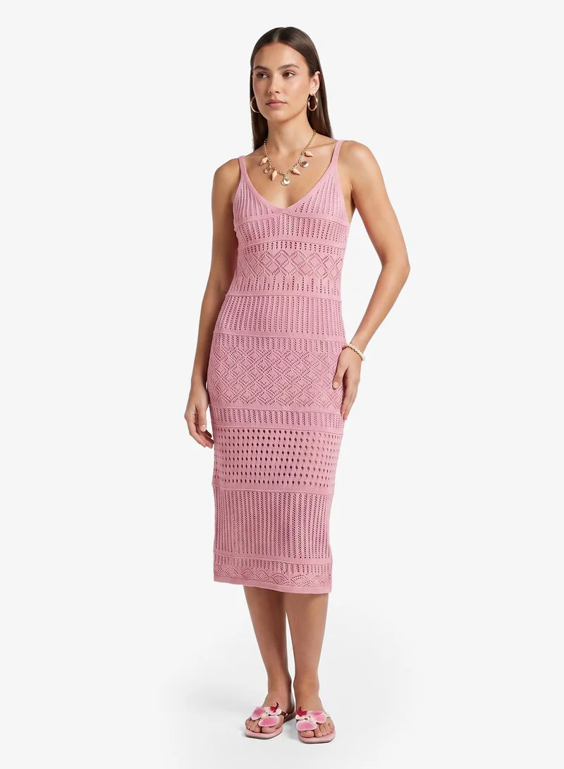Ginger V Neck Crochet Beach Dress