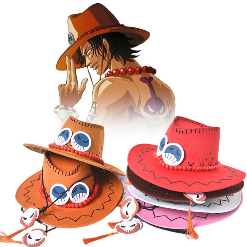 One Piece Fire Fist Ace Hat Men'S Trendy Western Cowboy Hat Anime Peripheral Cosplay Jazz Hat - Image 2