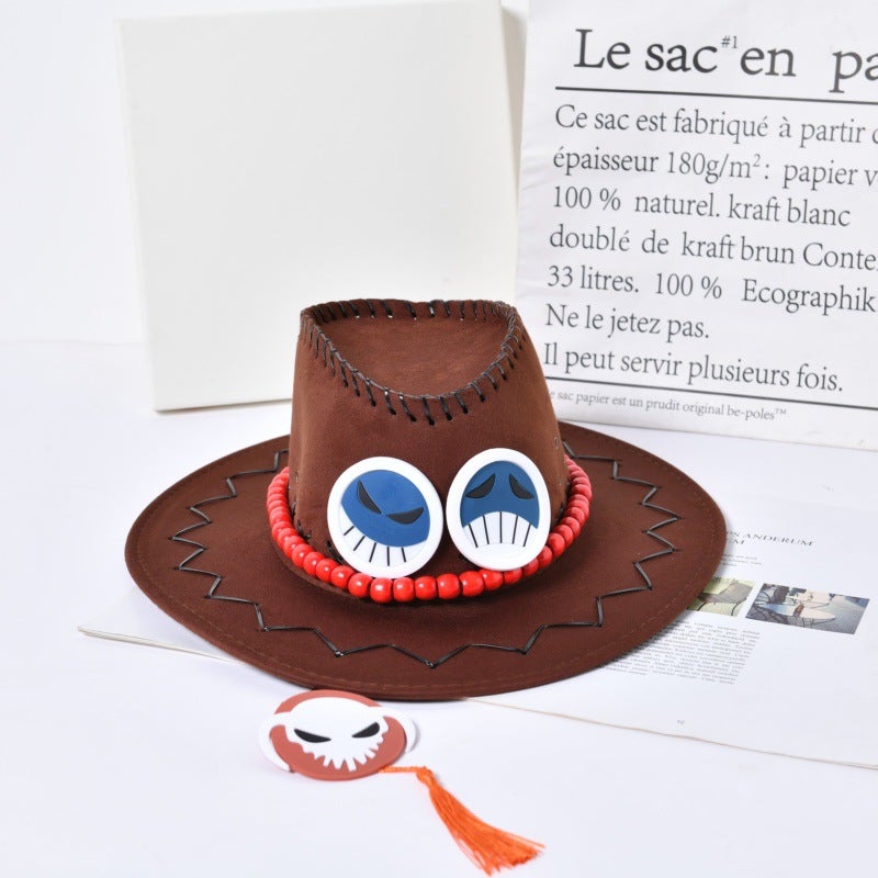One Piece Fire Fist Ace Hat Men'S Trendy Western Cowboy Hat Anime Peripheral Cosplay Jazz Hat - Image 4