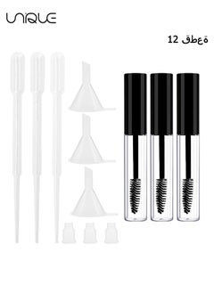 Unique 3 pack 10ml Empty Mascara Tube Bottle with Eyelash Wand,Funnels and Tubes,Eyelash Cream Container Bottle with Funnels Transfer Pipettes,for Castor Oil/Eyelash Growth Oil  - Image 1