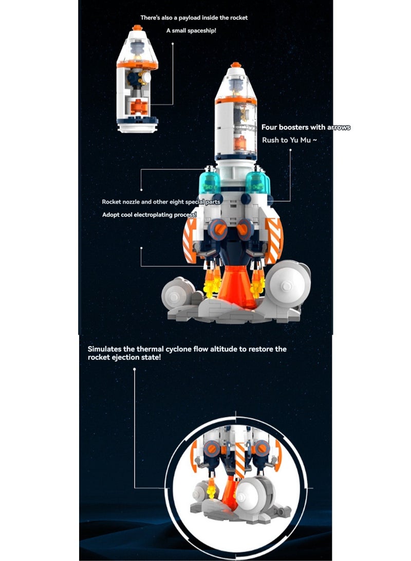 Space Moon Exploration Rocket, Aerospace Assembly Model Ornaments Building Blocks Toys, Children'S Educational Game Gifts - Image 3