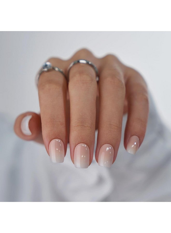 بي تي آرت بوكس أظافر BTArtbox مربعة أومبري مضغوطة - أظافر هلامية ناعمة قصيرة مع غراء أظافر، 15 مقاسًا - مجموعة 30 أظافر صناعية قابلة لإعادة الاستخدام كهدية عيد الحب، لون كريمي فانيليا - Image 1