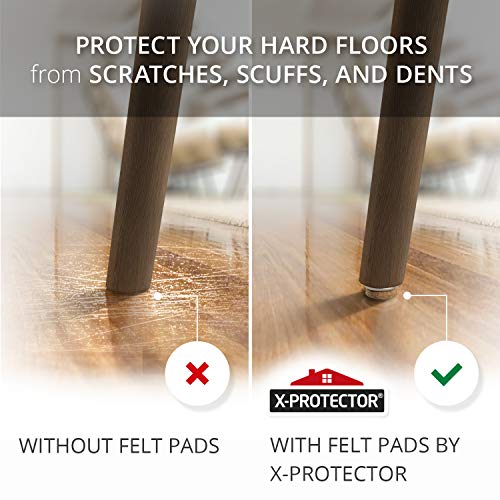 X-Protector Screw-On Felt Pads X-Protector – 24 Felt Chair Pads for Hardwood Floors 0.8" – Premium Chair Glides – Beige Floor Protectors for Furniture Legs – The Best Furniture Sliders for Hardwood Floors - Image 4
