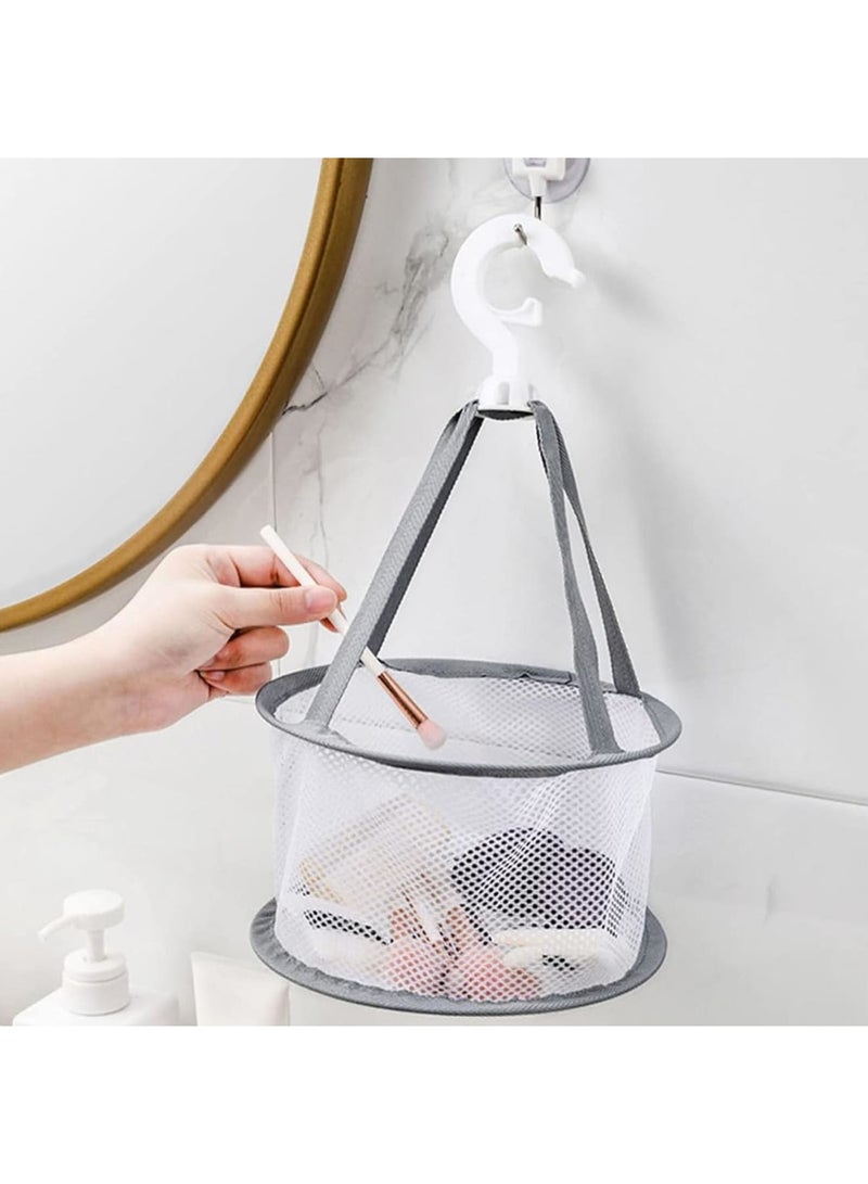 SYOSI سلتان لتثبيت الغسيل مع شماعة، حقيبة نايلون لتخزين مشابك الملابس، منظم غسيل مدمج للاستخدام المنزلي والسفر والأنشطة الخارجية (رمادي) - Image 2
