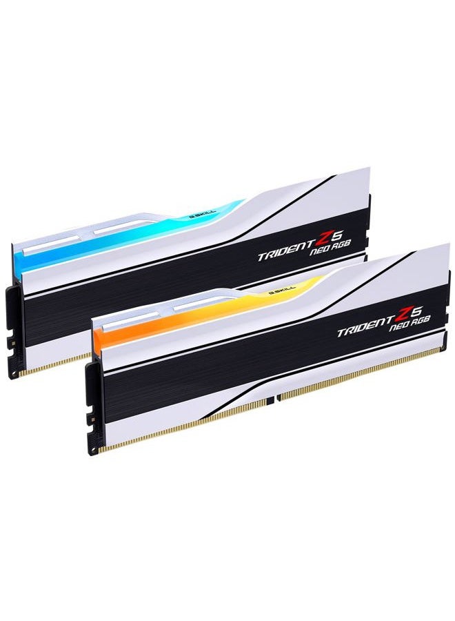 G.Skill Trident Z5 Neo RGB Series (AMD Expo) DDR5 RAM 64GB (2X 32GB) 6000MT/s CL28-36-36-96 1.40V Desktop Computer Memory U-DIMM - White (F5-6000J2836G32GX2-TZ5NRW) - Image 1