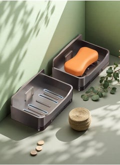 Beautiful Bathroom Wall Mounted Soap Box, No Water Accumulation New Soap Box, Household Drain Storage Rack (2-Piece Set)  - Image 2