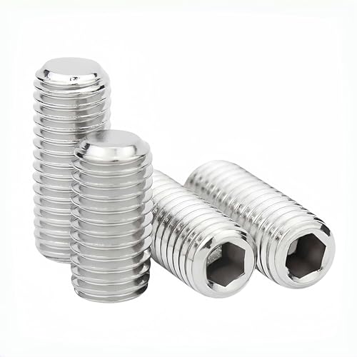 NACX M2 x 2mm Flat Point Screws, Hex Socket Set Screws, Metric Grub Screws, A2-70, DIN914 Stainless Steel, 100Pcs - Image 1
