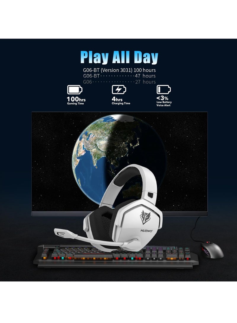 سماعة رأس G06 2.4G/بلوتوث/لاسلكية للألعاب لأجهزة PS4/PS5/المنطقة/سلسلة اكس/التبديل/الكمبيوتر الشخصي سماعه قيمنق