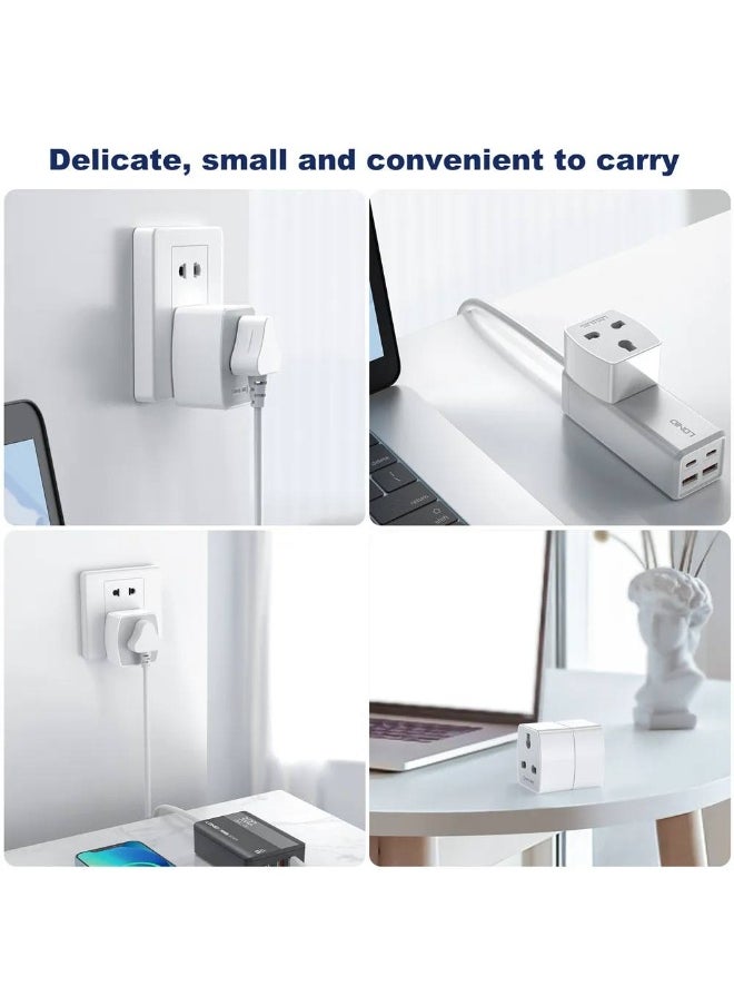 LDNIO - Z4 Universal Plug Adapter ABS VO With UK/EU/US/AU Pin & 2 Universal Socket (6A) - White - Image 1