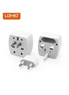 Z4 Universal Plug Adapter ABS VO With UK/EU/US/AU Pin & 2 Universal Socket (6A) - White