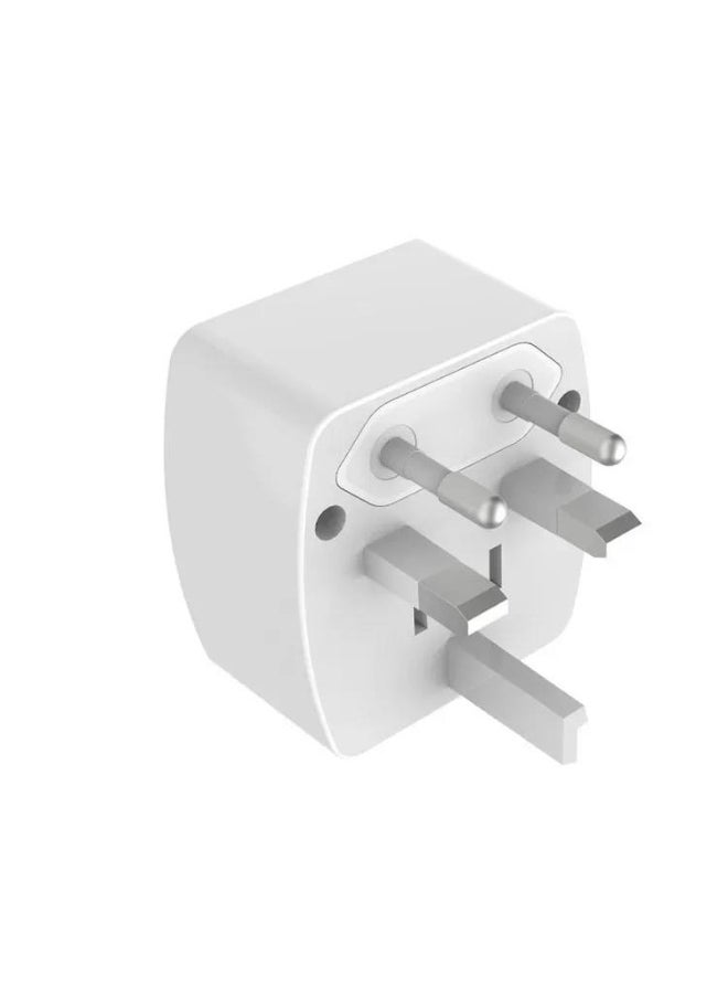 LDNIO - Z4 Universal Plug Adapter ABS VO With UK/EU/US/AU Pin & 2 Universal Socket (6A) - White - Image 1