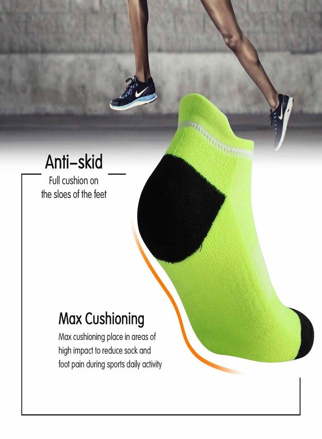 JOYNÉE Mens Ankle Athletic Running Tab Socks for Men 6 Pairs Low Cut Sports Workout Socks,Colorful,Sock Size 10-13 - Image 5