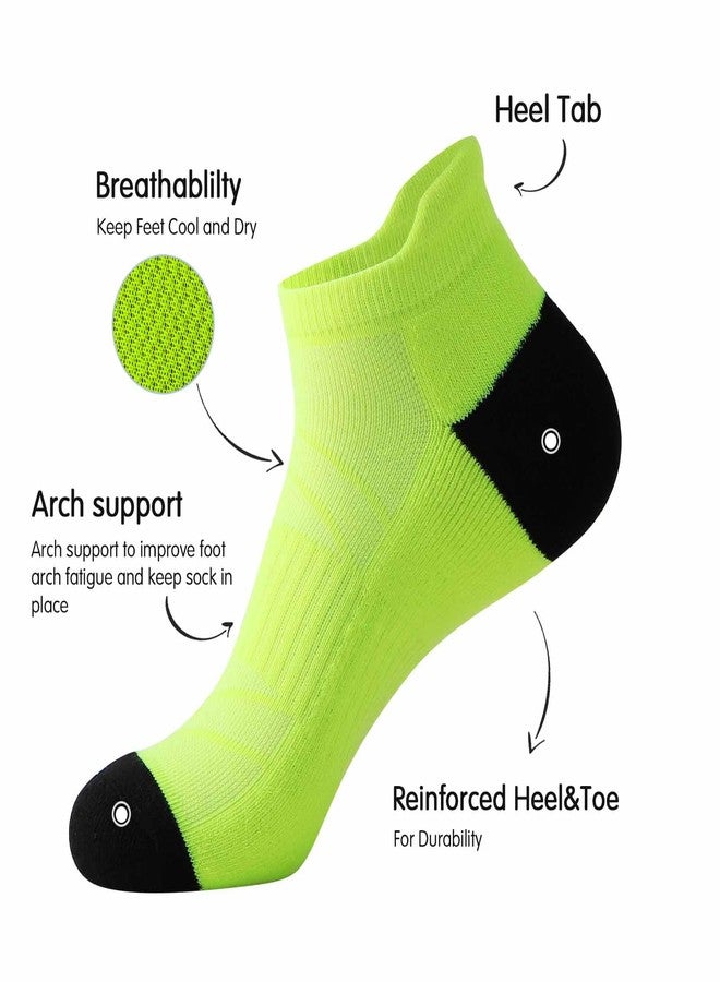 JOYNÉE Mens Ankle Athletic Running Tab Socks for Men 6 Pairs Low Cut Sports Workout Socks,Colorful,Sock Size 10-13 - Image 4