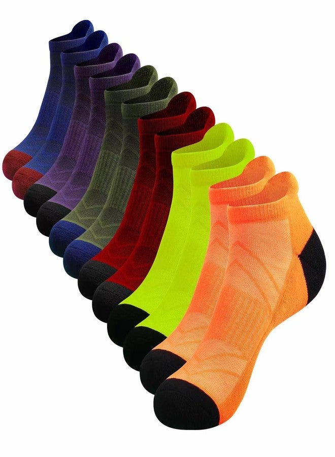 JOYNÉE Mens Ankle Athletic Running Tab Socks for Men 6 Pairs Low Cut Sports Workout Socks,Colorful,Sock Size 10-13 - Image 1